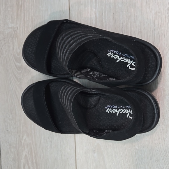 Skechers Women Rumblers sci fi  Memory Foam Wedge Sandals shoes sz 9 - Picture 8 of 12